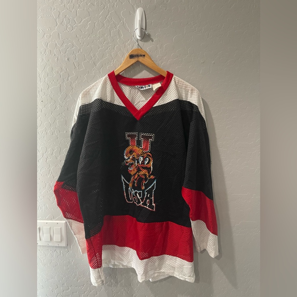 Vintage 90s UMEN Werewolf USA Hockey Jersey Size‎ Large